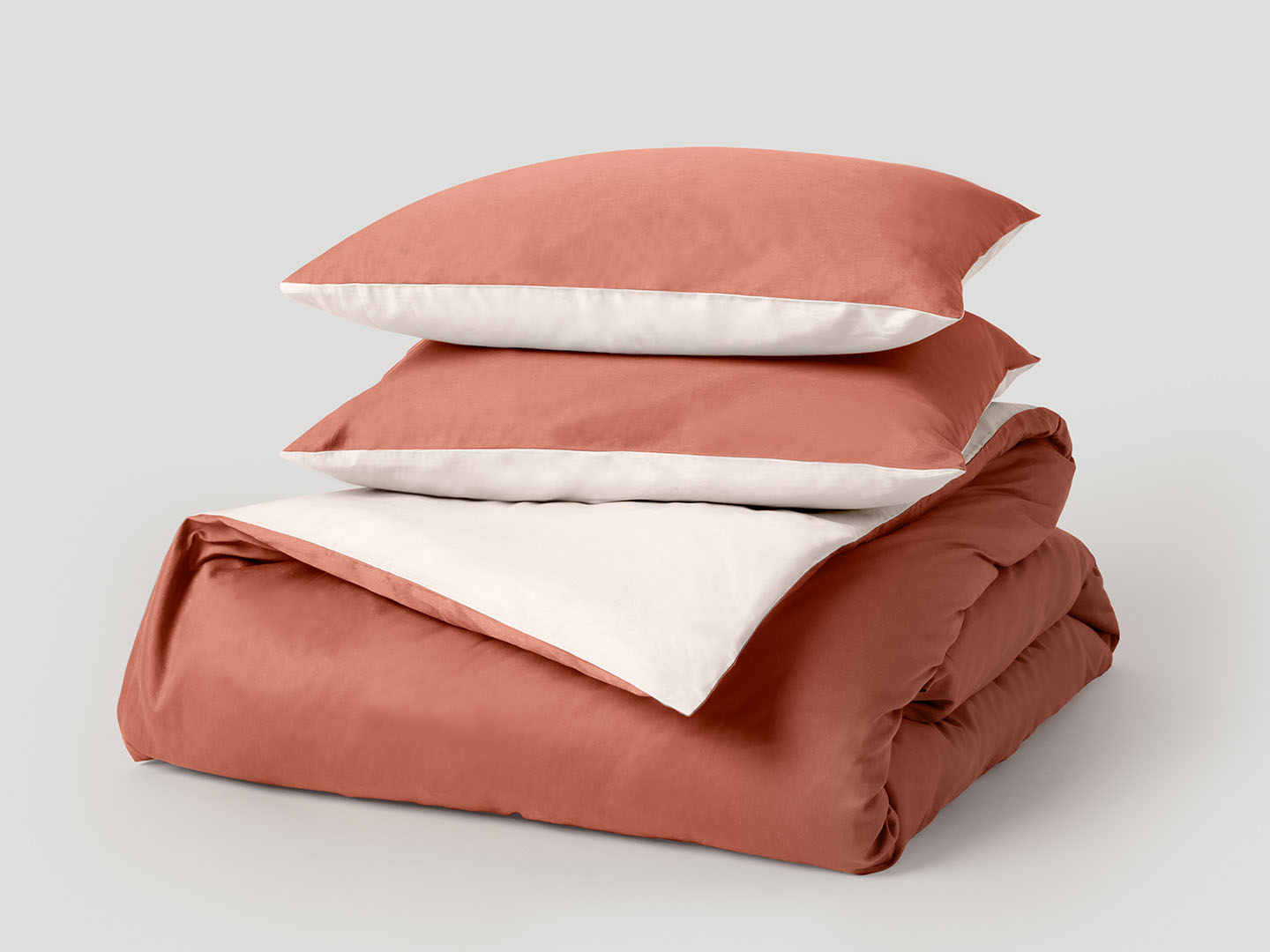 Duvet Cover Tvenne - Pink Terracotta / Seashell Beige