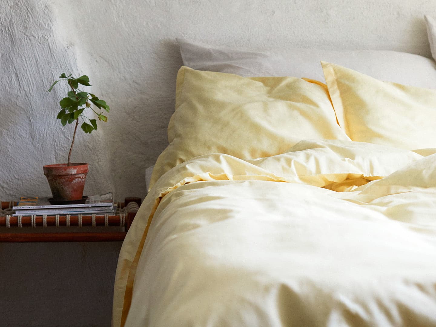 yellow cotton duvet