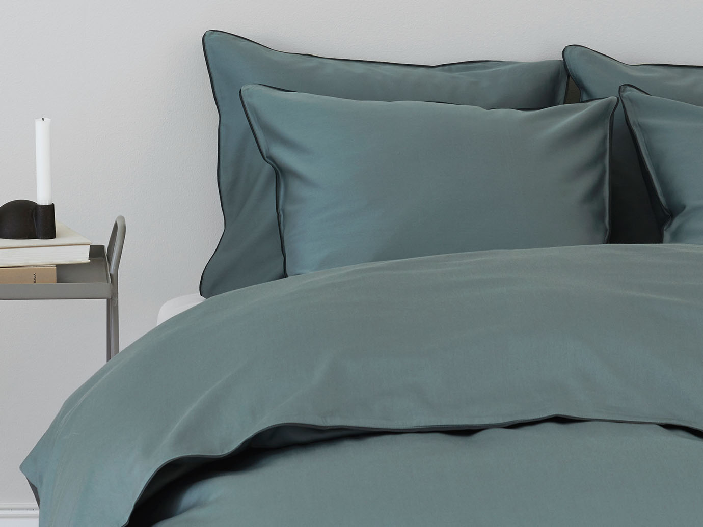 Duvet Cover Strimma - Washed Bottle Green in the group Bedding / Duvet Covers at A L V A (1167)
