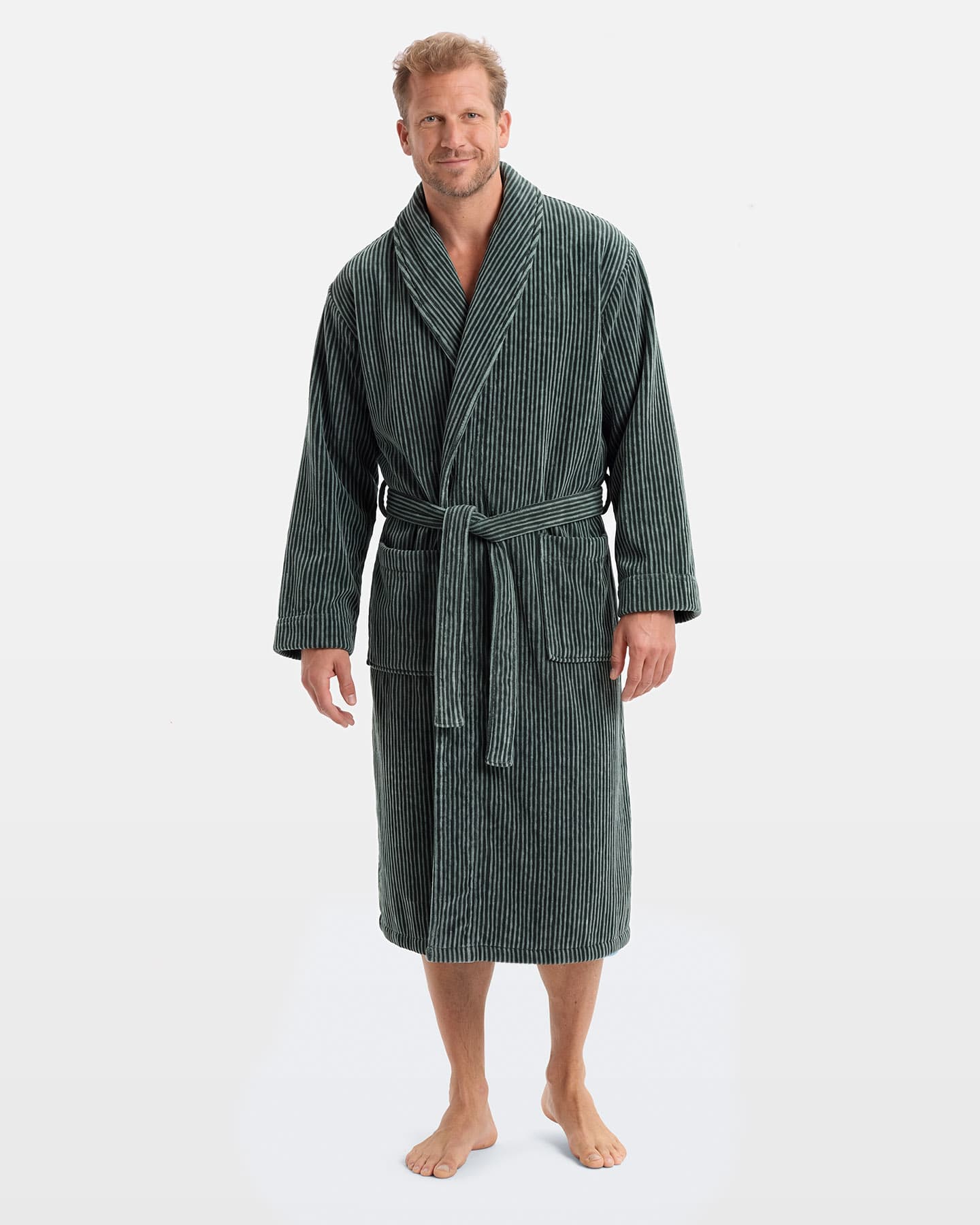 Bath Robe Vindel - Forest Green & Washed Bottle Green in the group Bath Robes at A L V A (1278)