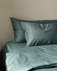 Fitted Sheet Lind - Washed Bottle Green Fitted Sheet Lind - Washed Bottle Green