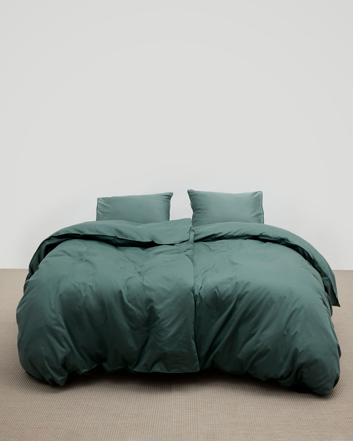 Duvet Cover Strimma - Washed Bottle Green in the group Bedding / Duvet Covers at A L V A (1167)