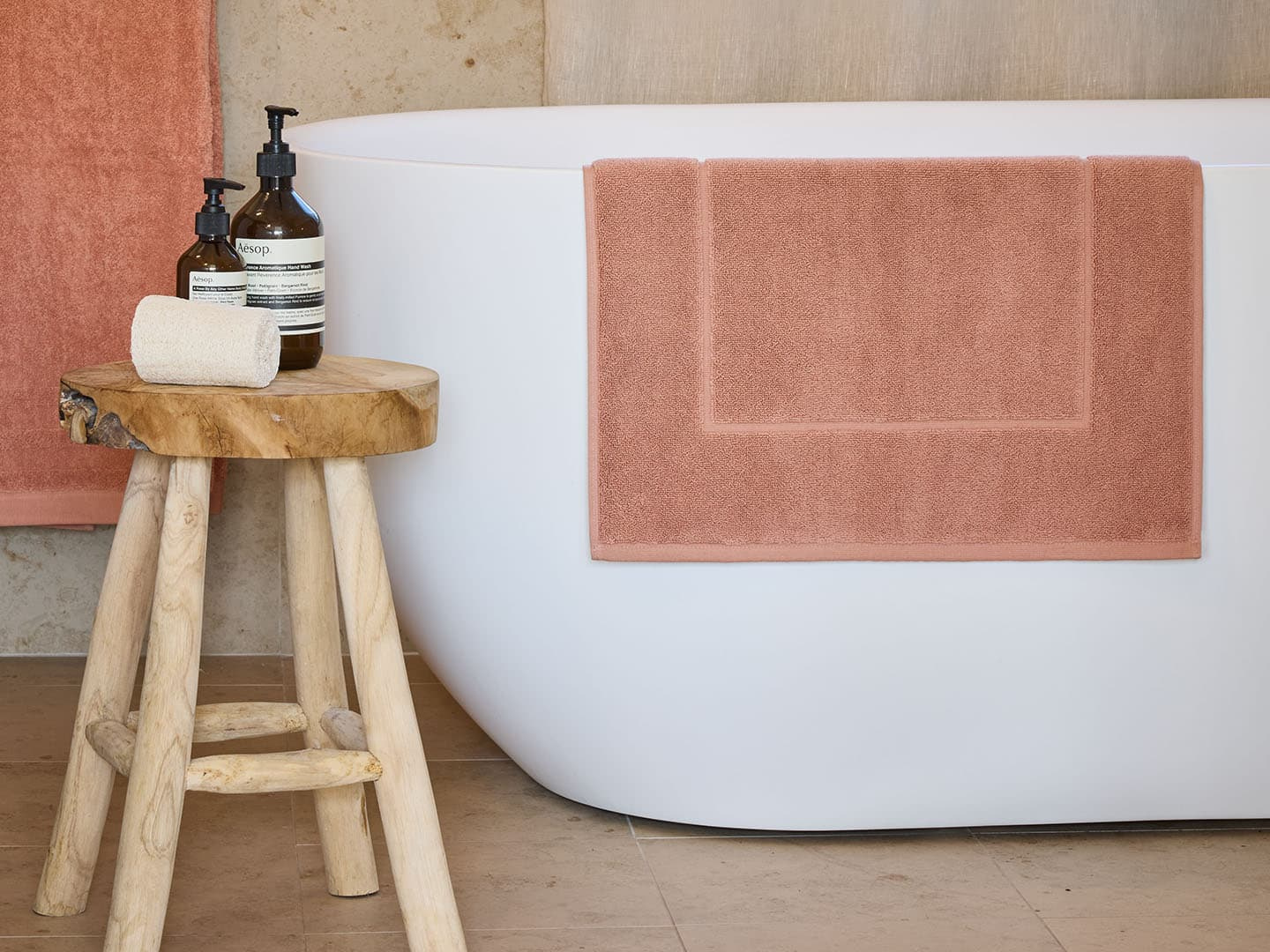 Bath Mat Essens - Pink Terracotta