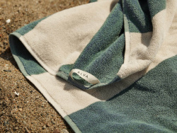 Beach Towel Vinda - Seashell Beige / Washed Bottle Green