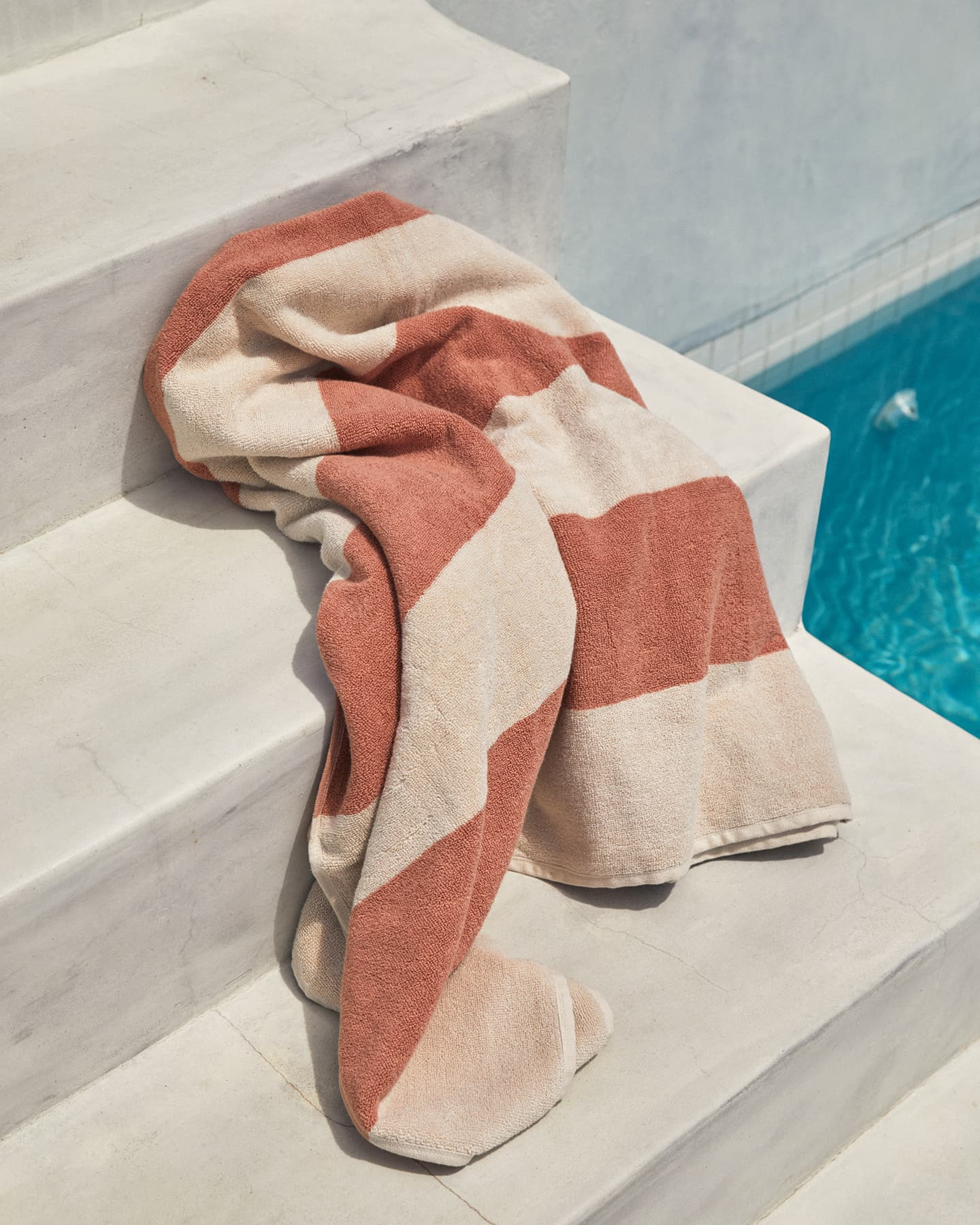 Beach Towel Vinda - Seashell Beige / Pink Terracotta