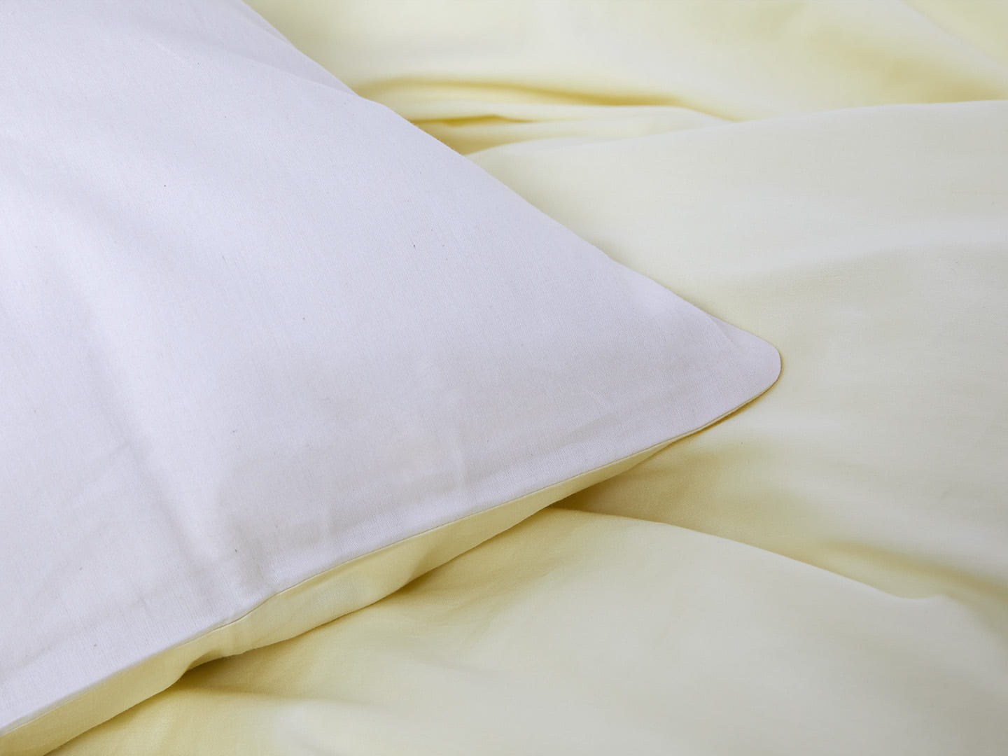 Pillowcase Tvenne - Lemonade Yellow / Raw Cotton