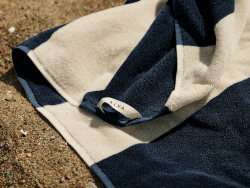 Beach Towel Vinda - Seashell Beige / Midnight Blue