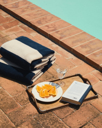 Beach Towel Vinda - Seashell Beige / Midnight Blue Beach Towel Vinda - Seashell Beige / Midnight Blue