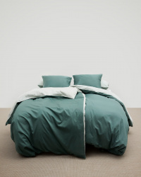 Duvet Cover Tvenne - Washed Bottle Green / Misty Green Duvet Cover Tvenne - Washed Bottle Green / Misty Green