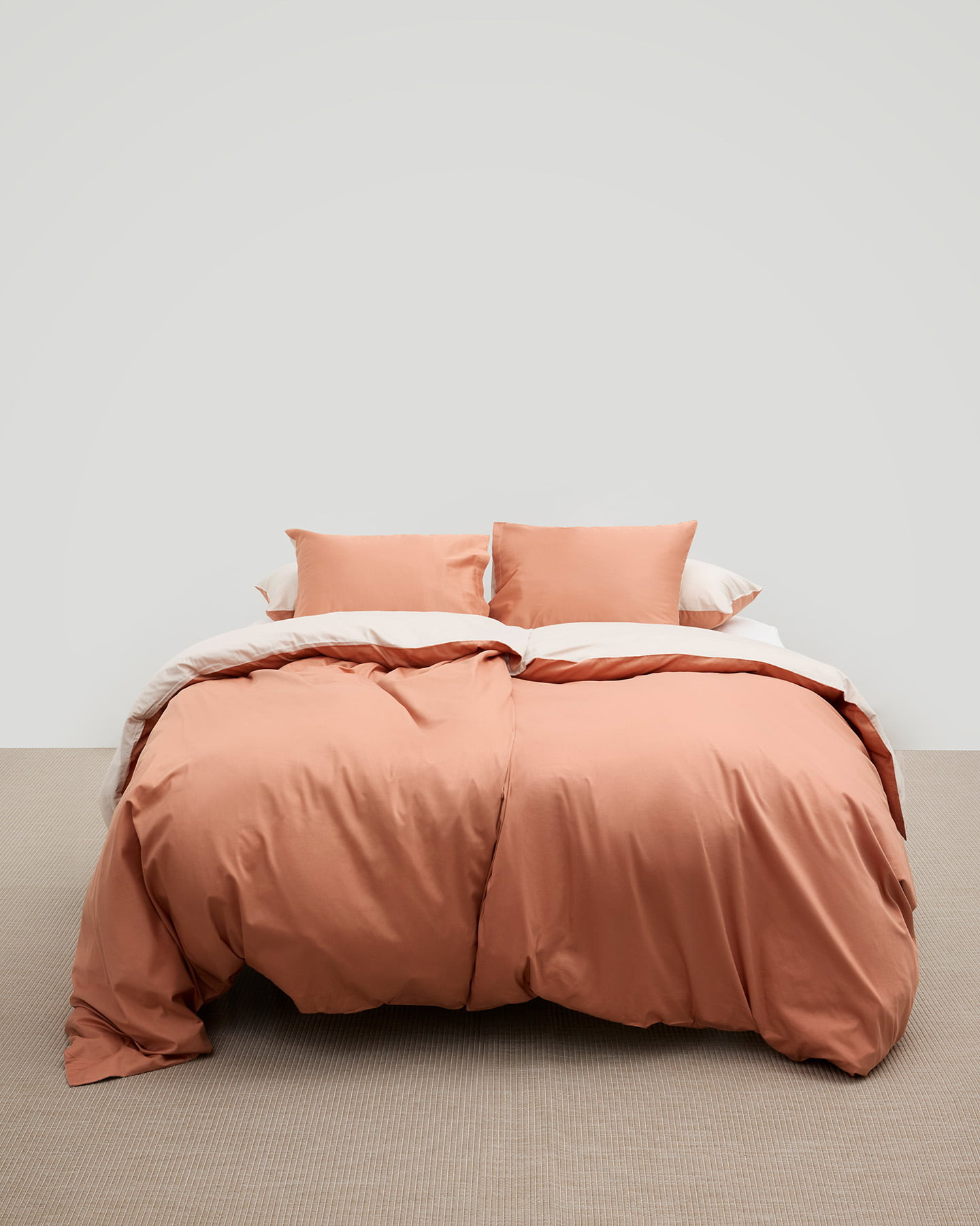 Duvet Cover Tvenne - Pink Terracotta / Seashell Beige
