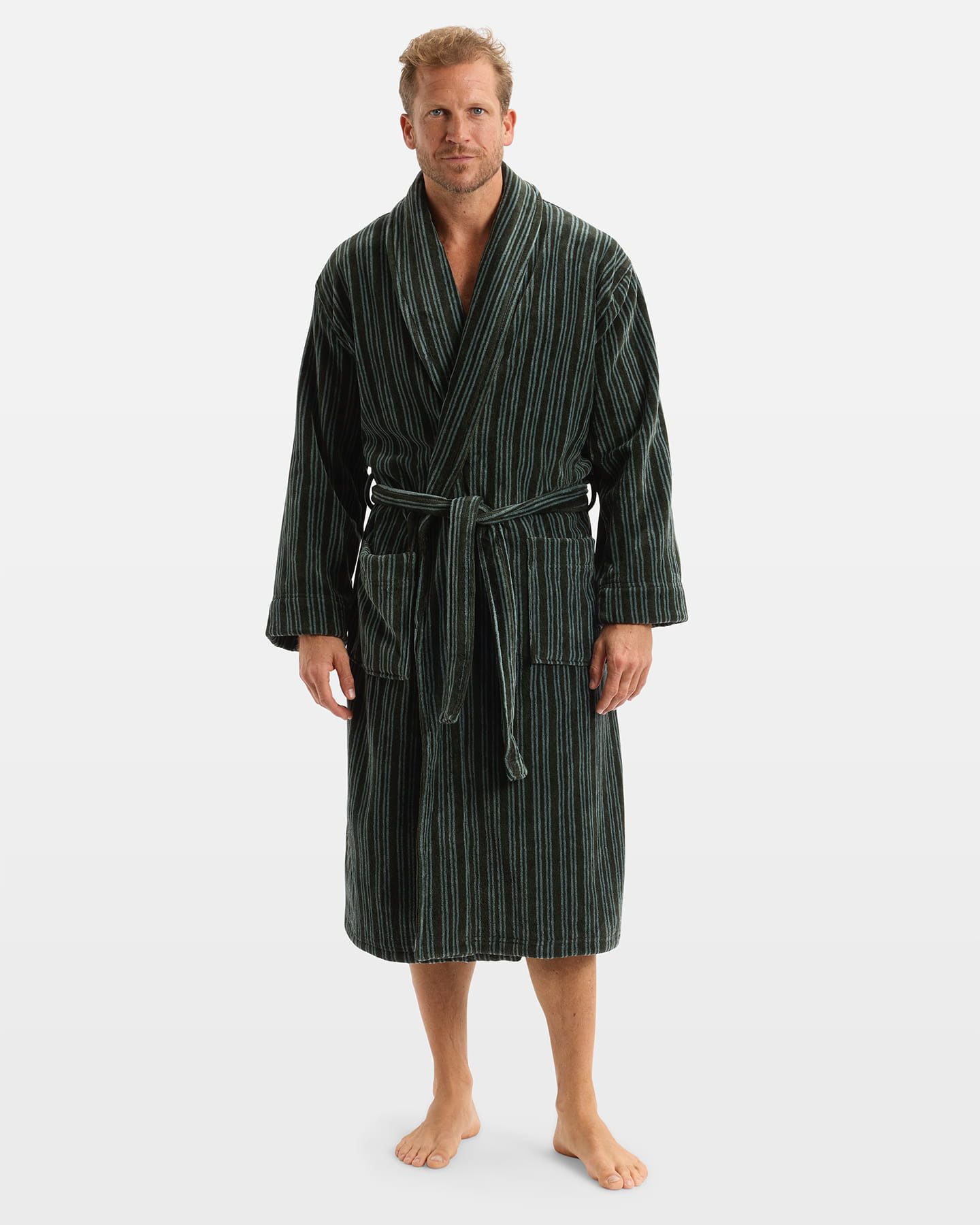 Bath Robe Vindel - Forest Green & Washed Bottle Green