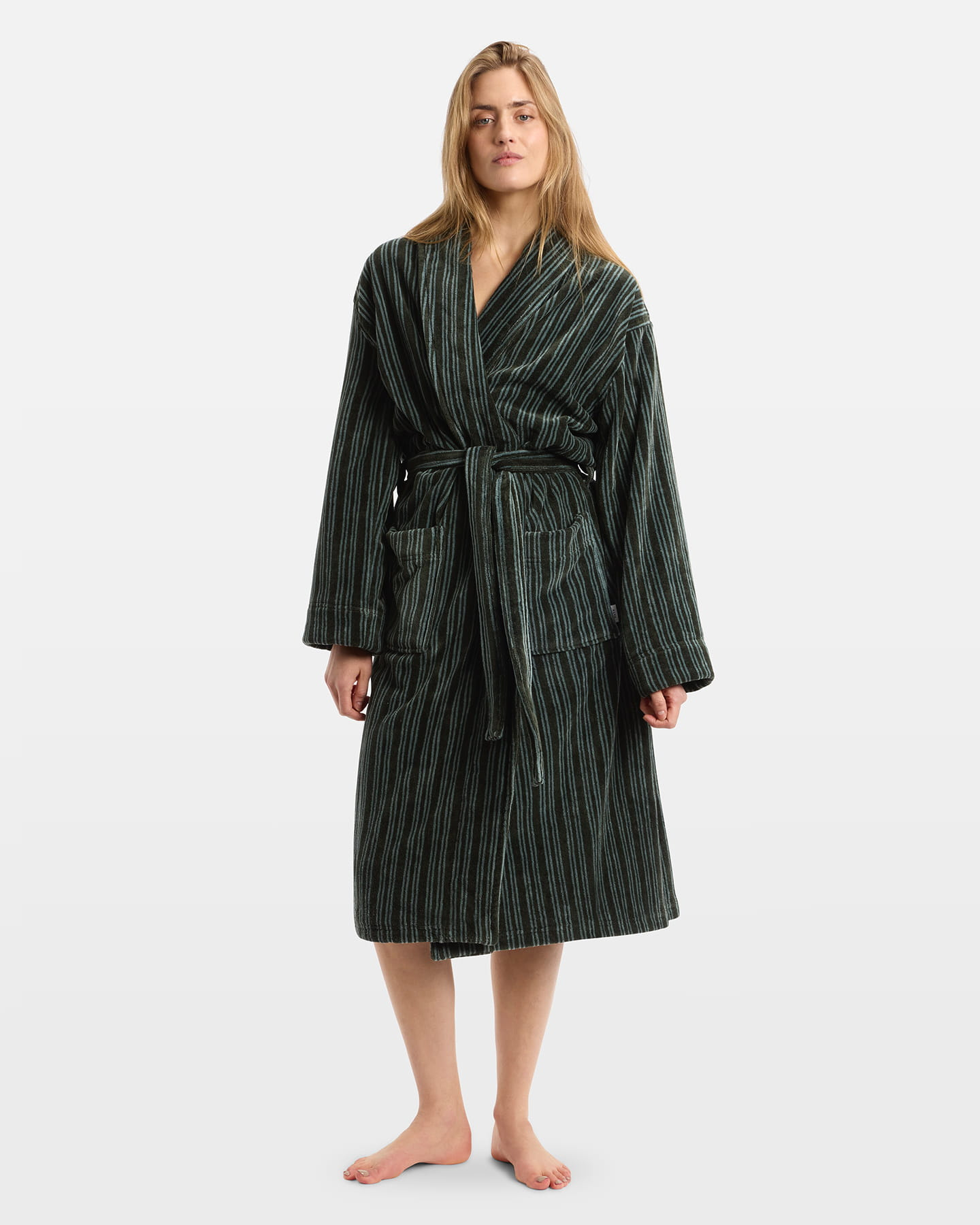 Bath Robe Vindel - Forest Green & Washed Bottle Green