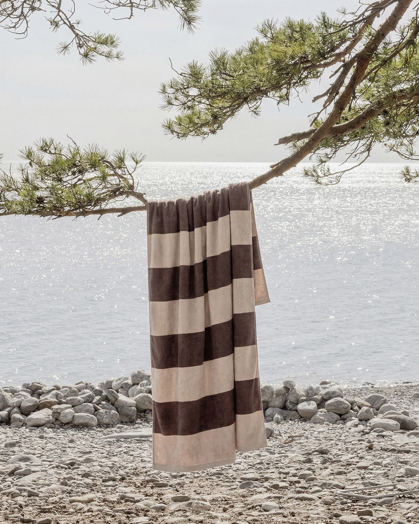 Beach Towel Vinda - Seashell Beige / Deep Taupe